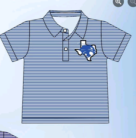 MOQ 5 pcs Custom Style Bobcat Head Texas Stripe Team Boys Daddy Men's Polo Shirt Top
