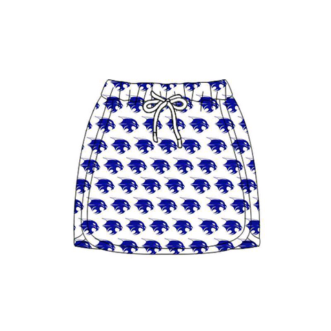 MOQ 5 pcs Custom Style Bobcats Blue Adult's Women Skorts