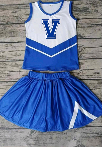 MOQ 5 pcs each style Custom Style V Team Girls Skorts Set