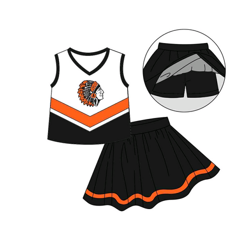 MOQ 5 pcs each style Custom Style Apaches Girls Skorts Set