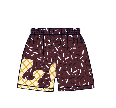 MOQ 5 pcs each style Custom Style Ice Cream Drip Maroon Boy's Shorts