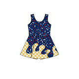 MOQ 5 pcs Custom Style Navy Blue Team Shorts Liner Girls Dress
