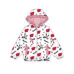 MOQ 8 pcs Custom Style W Hoodie Kids Girls Zipper Coat