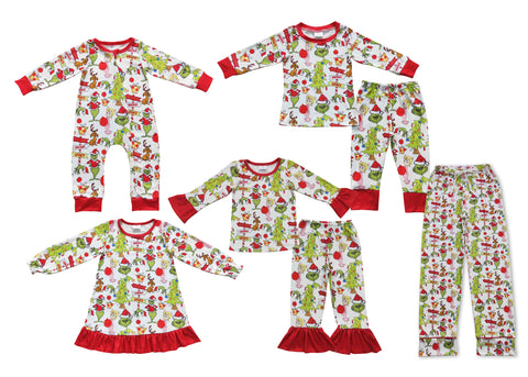 Cartoon Christmas Family Pajamas Sibling Matching Clothes