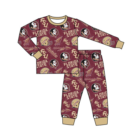 MOQ 8 pcs Custom Style FSU Team Pajamas Set
