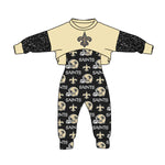 MOQ 8 PCS Custom style #10 SAINTS Football Team Jumpsuit 2 pcs Girl's set