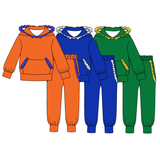 Preorder MOQ 5 Pcs Each Style Team Colors Ruffles Girls Hoodie Outfits