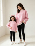 Preorder MOQ 5 pcs Each Thick Sweatshirts Light Pink Mommy And Me Clothes