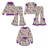 Preorder MOQ 5 pcs Each Style Mardi Gras Camo Ruffles Kids Matching Clothes
