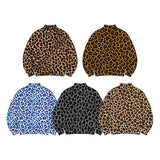 Preorder MOQ 5 pcs Each Style Fashion Leopard Print Middle Neckline Kids Girls Long Sleeves Shirt Yoga Top