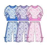 Preorder MOQ 5 Pcs Each Style Flower Rose Stripe Bows Girls Outfits