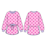 MOQ 5 pcs Custom Style Colorful Dots Cute Girls Skorts Set