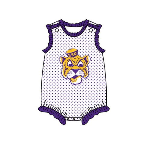 MOQ 8 pcs Custom Style LSU Romper Girl