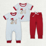 Embroidery Baseball Dog Kids Matching Clothes