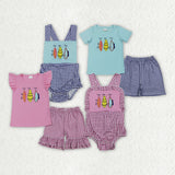 Embroidery Fishing Kids Sibling Matching Clothes