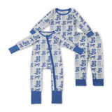 Western Boots Bows Blue Color Kids Girls Matching Clothing