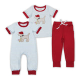 Embroidery Baseball Dog Kids Matching Clothes