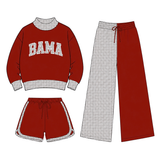 MOQ 5 pcs Each Custom Style BAMA Team Plaid Mommy And Me Outfits