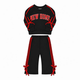 MOQ 5 pcs Custom Style School Team Stripe Girls Outfits
