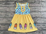 GSD0383 Back to school Pencil Yellow Girl's Dress