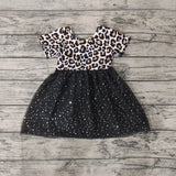 GSD0329 Leopard Black Tulle Girl's Dress