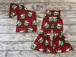 GSPO0654 Christmas Plaid Red Girl's Set