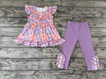 GSPO0616 Pumpkin Purple Ruffle Girl's Set