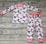 GLP0434 Cartoon Mouse Pink Girl's Pajamas set