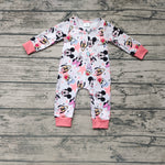 LR0298 Cartoon Mouse Pink Baby Zip Sleeper