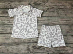 BSSO0272 Leopard Boy's Girl's Pajamas Set