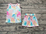 GSSO0321 Tie Dry Sleeveless Girl's Shorts Set