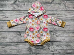 LR0299 Hoodie Flower Baby Bubble Hoodie Romper