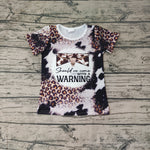 GT0194 WARNING Leopard Girl Boy Shirt Top