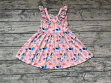 GSD0422 Cartoon Blue Dog Cute Pink Girl's Dress