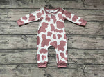 LR0333 Western Cow Zip Baby Romper Onesie Girl