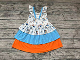 GSD0396 Cartoon Blue Dog Girl's Dress