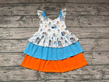 GSD0396 Cartoon Blue Dog Girl's Dress