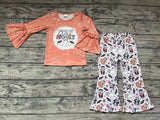 GLP0491 Stay Spooky Blue Dog Flower Orange Girl's set
