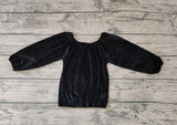 GT0198 Black Golden velvet Girl Boy Shirt Top