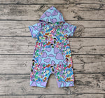 SR0405 Cartoon Dinosaur Pocket Hoodie Baby Boy Romper