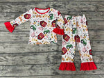 GLP0488 Farm Red Truck Pig Girl's Pajamas