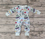 LR0321 Dad's Fishing Buddy Zip Baby Romper Onesie