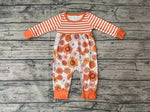 LR0323 Flower Orange Stripe Baby Romper Onesie Girl