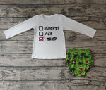 GBO0167 Christmas I Tried Nice Baby Girl's Bummie Set