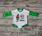 LR0409 Christmas Green Baby Girl's Romper