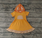 GSD0385 New Cartoon Orange Cute Hoodie Girl's Dress