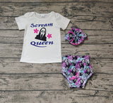 GBO0170 Scream Queen Faceless Baby Girl's Bummie Set