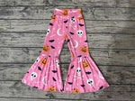 P0218 Pumpkin Bat Moon Pink Girl's Pants