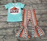 GSPO0735 HOWDY Western Hat Stripe Girl's set