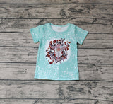 GT0238 Western Skull Bull Flower Girl Shirt Top